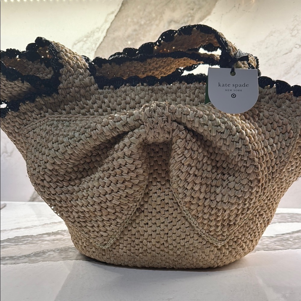 Kate Spade Tan Woven Tote Bag